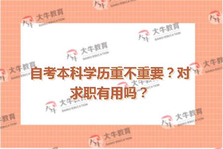 自考本科学历重不重要?对求职有用吗?