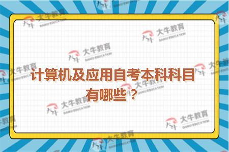 计算机及应用自考本科科目有哪些?