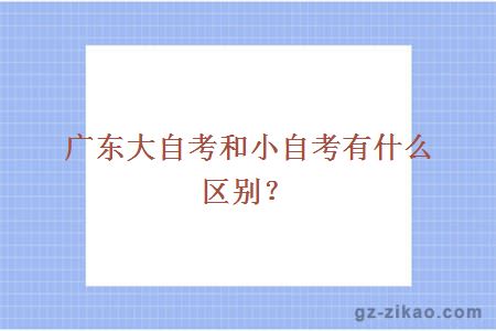 广东大自考和小自考有什么区别？