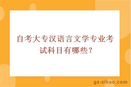 自考大专汉语言文学专业考试科目有哪些？