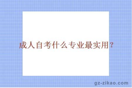 成人自考什么专业最实用？