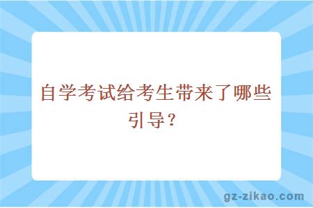 自学考试给考生带来了哪些引导？