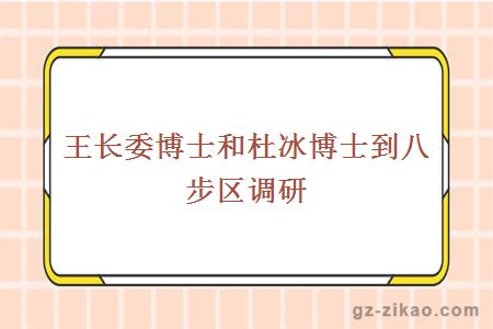 王长委博士和杜冰博士到八步区调研