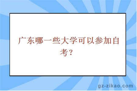 广东哪一些大学可以参加自考？