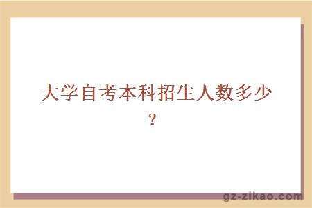 大学自考本科招生人数多少？