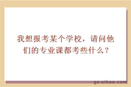 我想报考某个学校，请问他们的专业课都考些什么？