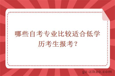 哪些自考专业比较适合低学历考生报考？