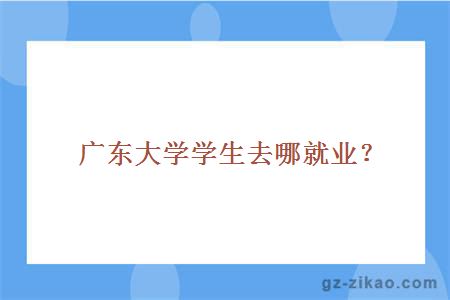 广东大学学生去哪就业？