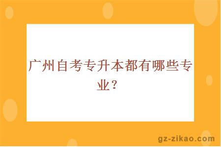 广州自考专升本都有哪些专业？