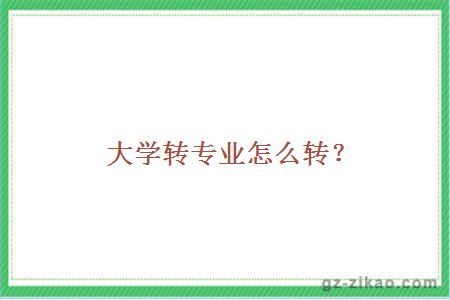 大学转专业怎么转？