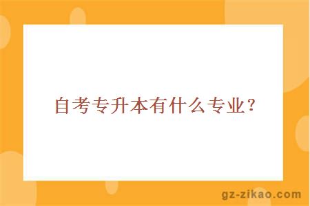 自考专升本有什么专业？