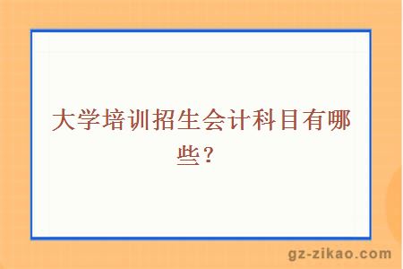 大学培训招生会计科目有哪些？