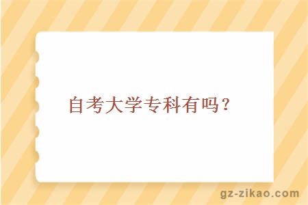 自考大学专科有吗？