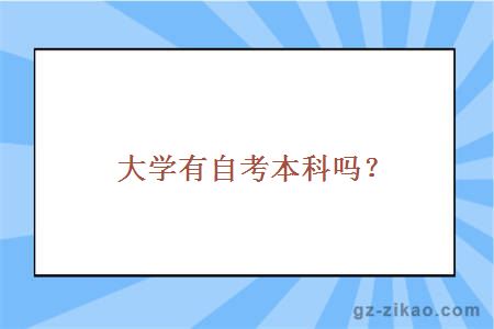 大学有自考本科吗？