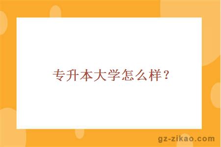 专升本大学怎么样？