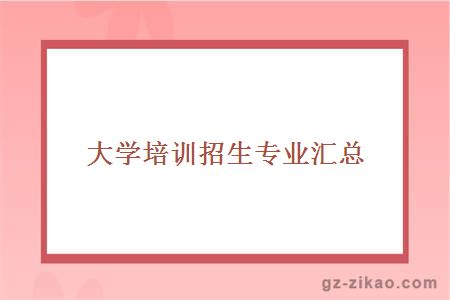 大学培训招生专业汇总