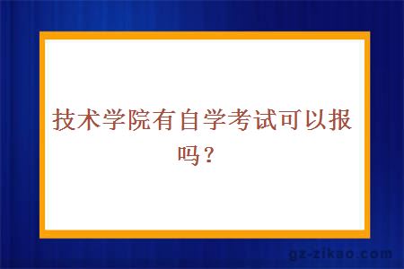 技术学院有自学考试可以报吗？