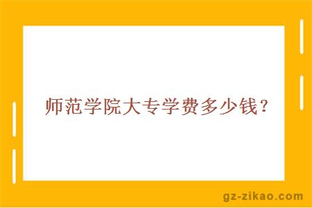 师范学院大专学费多少？