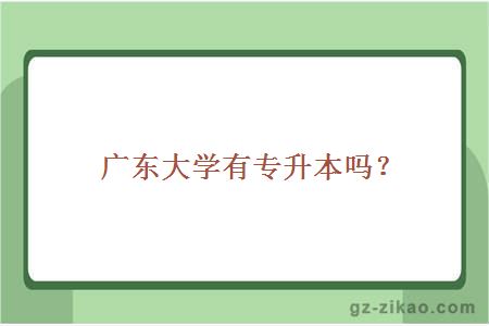 广东大学有专升本吗？