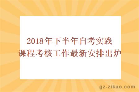 2018年下半年自考实践课程考核工作最新安排出炉