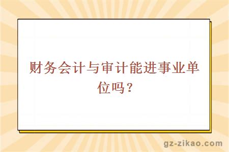 财务会计与审计能进事业单位吗？