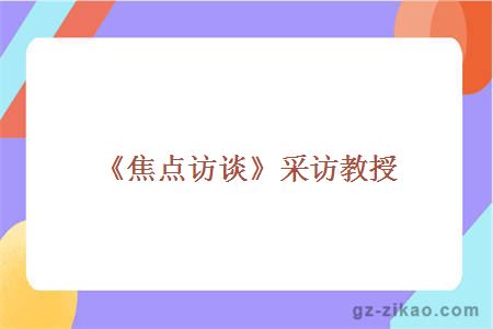 《焦点访谈》采访教授