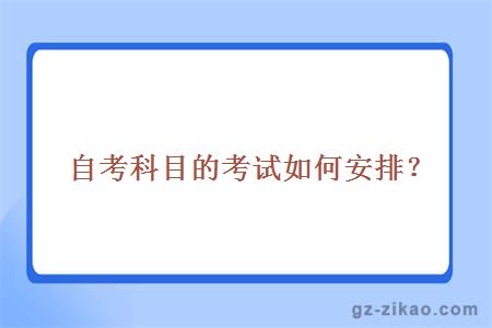 自考科目的考试如何安排？