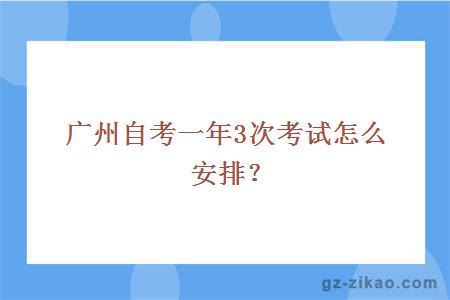 广州自考一年3次考试怎么安排？