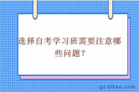 选择自考学习班需要注意哪些问题？