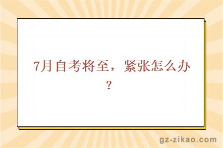 7月自考将至，紧张怎么办？