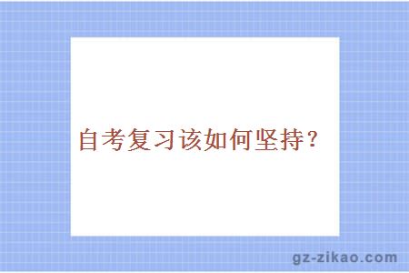 自考复习该如何坚持？