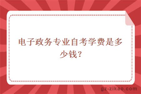 电子政务专业自考学费收费标准