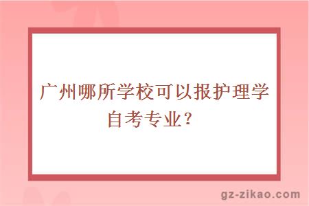 广州哪所学校可以报护理学自考专业？