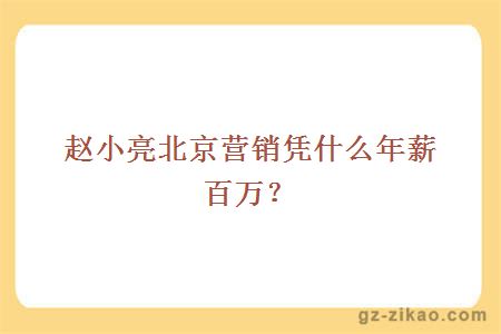 赵小亮北京营销凭什么年薪百万？