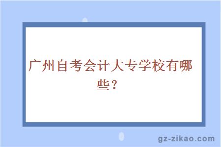 广州自考会计大专学校