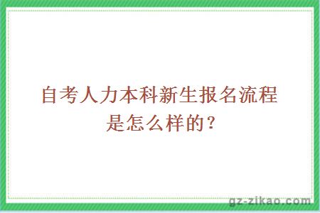 自考人力本科新生报名流程是怎么样的？