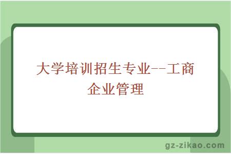 大学培训招生专业--工商企业管理