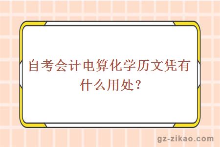 自考会计电算化学历文凭有什么用处？