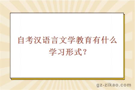 自考汉语言文学教育有什么学习形式？