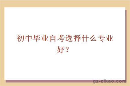 初中毕业自考选择什么专业好？