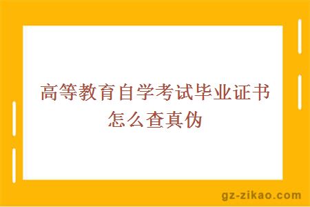 高等教育自学考试毕业证书怎么查真伪