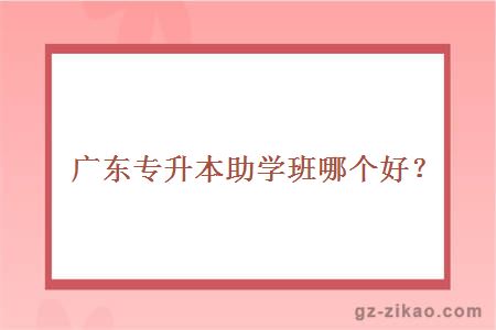 广东专升本助学班哪个好？