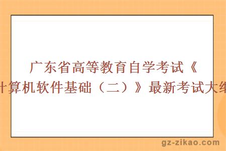 广东省高等教育自学考试《计算机软件基础（二）》最新考试大纲