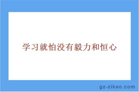 学习就怕没有毅力和恒心