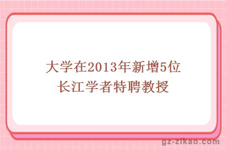 大学在2013年新增5位长江学者特聘教授