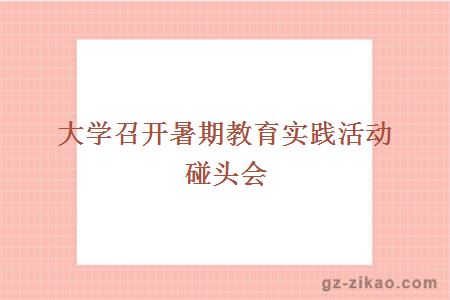 大学召开暑期教育实践活动碰头会