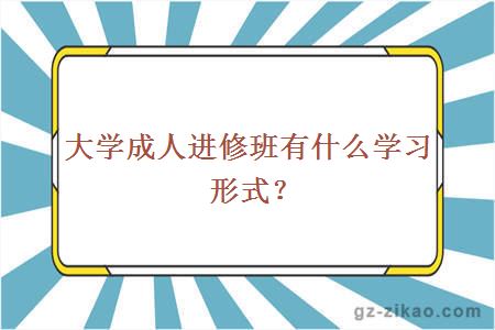 大学成人进修班有什么学习形式？