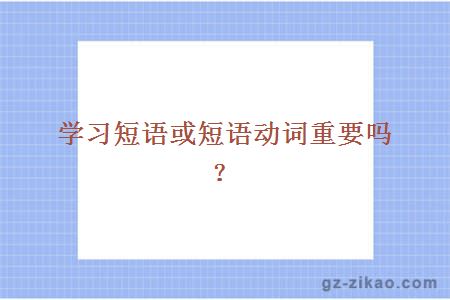 学习短语或短语动词重要吗?