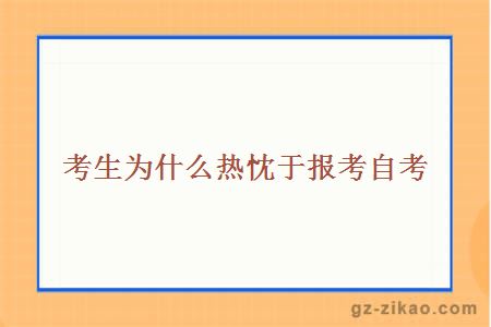 考生为什么热忱于报考自考