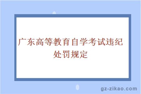 广东高等教育自学考试违纪处罚规定